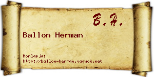 Ballon Herman névjegykártya
