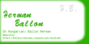 herman ballon business card